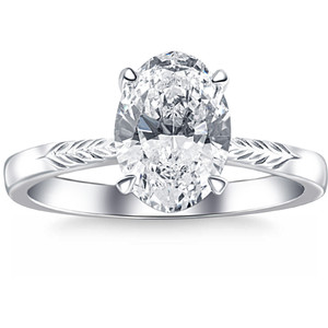 Certified 3Ct Oval Diamond Solitaire Engagement Ring 14k Gold Lab Grown (G-H, VS)