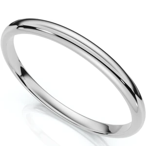2mm Plain Polished Platinum Comfort Wedding Band