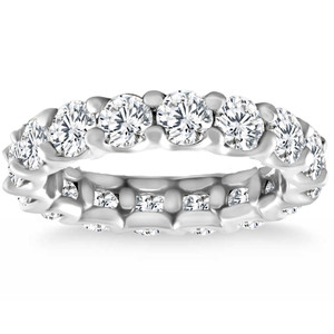 4Ct TW Lab Grown Diamond U Prong Eternity Ring Anniversary Band 14k Gold (F-G, VS2-SI1)