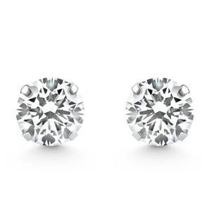 1/4 Ct TW Small Diamond Studs 14k White Gold Lab Grown (G-H, VS)