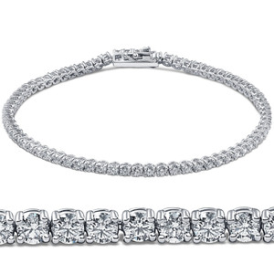 3ct Round Diamond Tennis Bracelet 14K White Gold Women's 7" (G-H, I1)