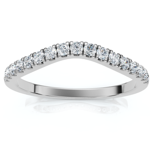 1/6ct Curved Diamond Wedding Ring 14K White Gold (G-H, SI)
