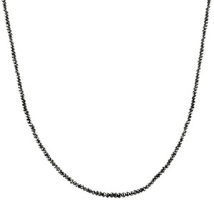 15Ct TW Black Diamond Necklace 16" With 2" Extended 18k Yellow Gold (Black, I2-I3)