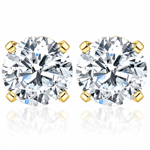Certified 1 1/2 ct Lab Grown Diamond Studs 14k Yellow Gold Screw Backs (E-F, VS)
