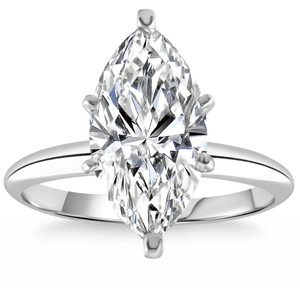 3Ct White Gold Certified Lab Grown Marquise Diamond Engagement Ring (H-I, VS)