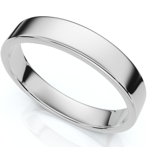 4mm Flat 950 Platinum Comfort Fit Wedding Band