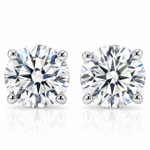 4 Ct T.W. Round Diamond Screw Back Studs 14k White Gold Lab Grown (G-H, SI)