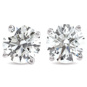 4 Ct T.W. Round Diamond Screw Back Studs 14k White Gold Lab Grown (G-H, SI)