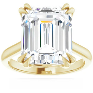 Certified 5Ct Emerald Cut Diamond Designer Engagement Ring Lab Grown 14k Gold (H-I, VS)