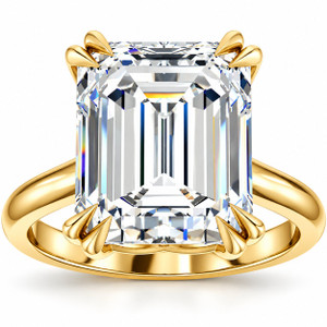 Certified 5Ct Emerald Cut Diamond Designer Engagement Ring Lab Grown 14k Gold (H-I, VS)