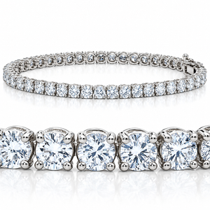 9 TCW 14k White Gold Diamond Round Cut Tennis Bracelet (F-G, VS)