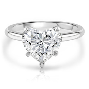 3Ct White Gold Certified Lab Grown Heart Cut Diamond Engagement Ring (G/VS2) (G-H, VS)