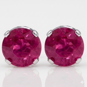 1/4ct Genuine Ruby Studs 14K White Gold