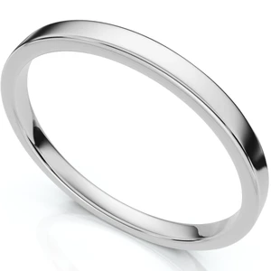 2mm Flat High Polished Wedding Band 14K