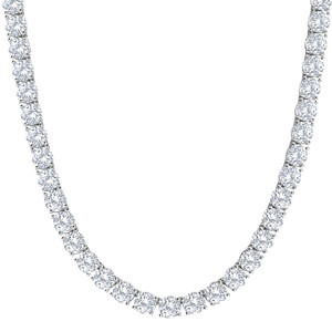 87.80Ct TW Diamond Tennis Necklace 14k White Gold 18" Lab Grown (F-G, VS)