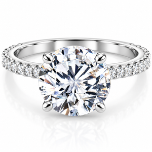 Certified 4 1/4Ct Diamond Engagement Ring 14k Gold Lab Grown With Sidestones (G-H, VS2-SI1)