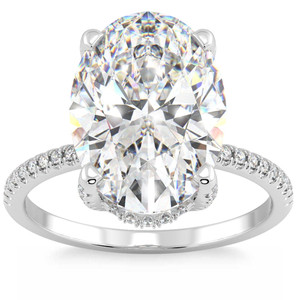 Certified 5.33Ct Oval Diamond Side Halo Engagement Ring 14k Gold Lab Grown (G-H, VS2-SI1)