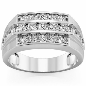 1 1/2Ct Men's Diamond Wedding Annivesary Ring Gold Lab Grown (F-G, VS)