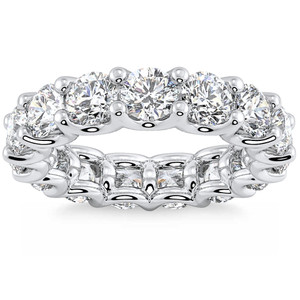 5Ct Diamond Eternity Wedding Ring U Prong Anniversary Band 14k Gold Lab Grown (F-G, VS)