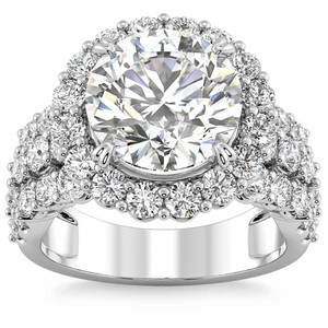 Certified 5Ct Diamond Multi Row Engagement Ring 14k Gold Lab Grown (G-H, VS2-SI1)