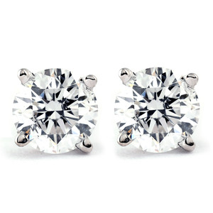 Certified 1.00Ct Natural Round Screw Back Diamond Studs 14k Gold (H-I, I2-I3)