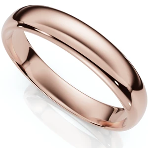 4mm Dome High Polished Wedding Band 14K Rose Gold