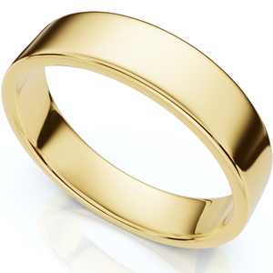 5mm Flat High Polished Wedding Band 10K Yellow Gold