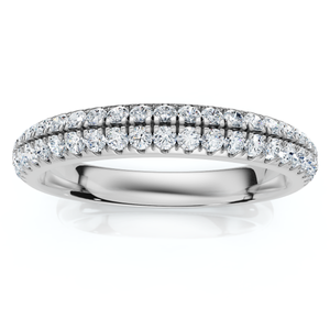 1/4Ct Micro Pave Diamond Wedding Ring 1/2 Eternity Band 14k Gold Lab Grown (F-G, VS)
