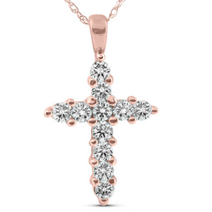 1/2ct Diamond Cross 14K Rose Gold (G-H, I1)