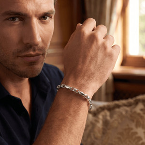 Men's Marine Designed 14k Gold (14g) or Platinum (26g) 4mm Link Bracelet 8.5"