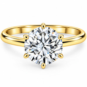 Certified 2CT Lab Grown Diamond Solitaire Engagement Ring 14k Yellow Gold (D-E, VVS)