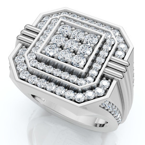 1 3/4Ct Diamond Men's Anniversary Ring White, Yellow, or Rose Gold Lab Grown (F-G, VS)