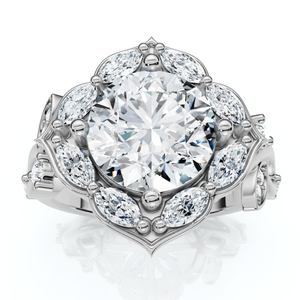 Certified 2.50 - 6.40Ct Diamond Vine Engagement Ring 14k Gold Lab Grown (G-H, VS2-SI1)