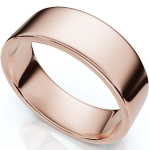 7mm Flat High Polished Wedding Band 14K Rose Gold