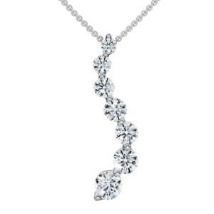 1ct Diamond Journey Pendant 14K White Gold New 1" tall (G-H, I2-I3)