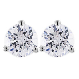 1ct Martini Screw Back Diamond Studs 14K White Gold (G-H, SI)
