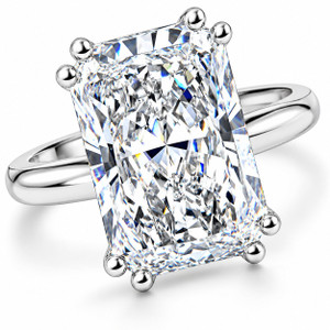 Certified 5Ct Radiant Solitaire Diamond Engagement Ring 14k Gold Lab Grown (G-H, VS)