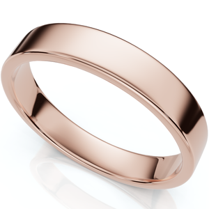 4mm Flat High Polished Wedding Band 14K Rose Gold