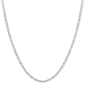5.59Ct Diamond Tennis Necklace 3-Prong 14k White Gold 16" Lab Grown (F-G, VS)