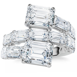 6 1/2Ct Emerald Cut Diamond Ring Gold Women's Right Hand Anniversary Band (G-H, VS)