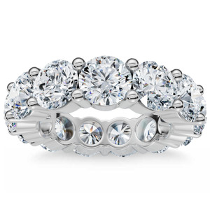 7Ct Diamond Round Cut Eternity Ring 14k Gold Lab Grown Anniversary Band (F-G, VS)