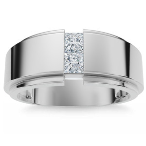 1ct Princess Cut Tension Set Mens Diamond Ring 14K