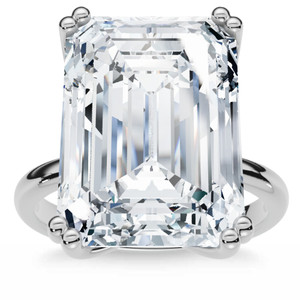 Certified 10Ct Emerald Cut Diamond Solitaire Engagement Ring 14k Gold Lab Grown (F-G, VS)