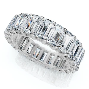 6Ct Emerald Cut Diamond Eternity Ring 14k Gold or Platinum Lab Grown (E-F, VS)