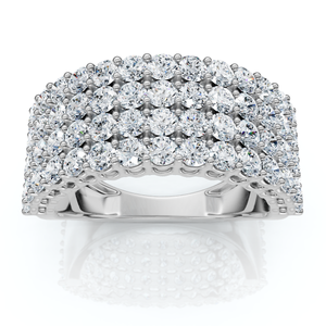 3Ct Diamond Wide Four Row Anniversary Ring Gold Lab Grown (F-G, VS)