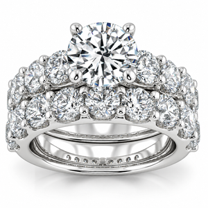 Certified 6ct Diamond Engagement Wedding Ring Set 14K White Gold Lab Grown (G-H, VS)
