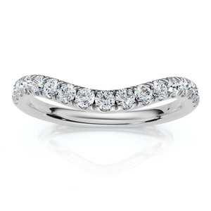 Curved Diamond Wedding Ring Enhanced 1/3Ct 14k Gold or Platinum Lab Grown (F-G, VS)