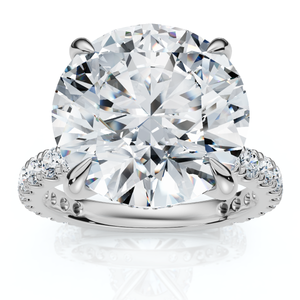 Certified 7Ct Diamond Hidden Halo Engagement Side Halo Ring Lab Grown (G-H, VS)