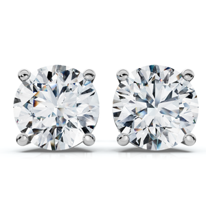 1Ct TW Round Diamond Studs 14k Gold Lab Grown (F-G, VS)