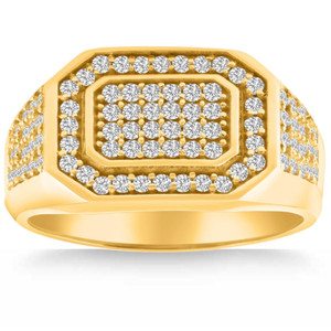 1Ct Men's Diamond Ring in 14k Gold Lab Grown (F-G, VS2-SI1)